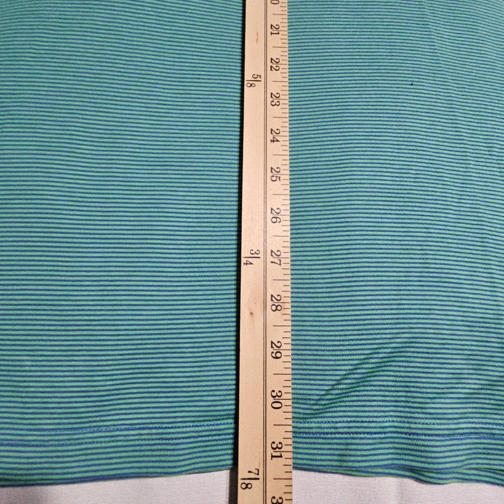 Ralph Lauren Polo Shirt Mens XL Green Blue Striped Short Sleeve Classic Fit Logo